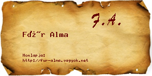 Für Alma névjegykártya